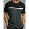 Men's Casual Sports Loose Oversized Simple Letter Pattern Printed Round Neck Short Sleeved 3D T-shirt Top