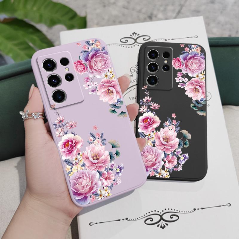 Satin Brocade Phone Case For Samsung Galaxy S26 Plus Ultra Silicone Cover