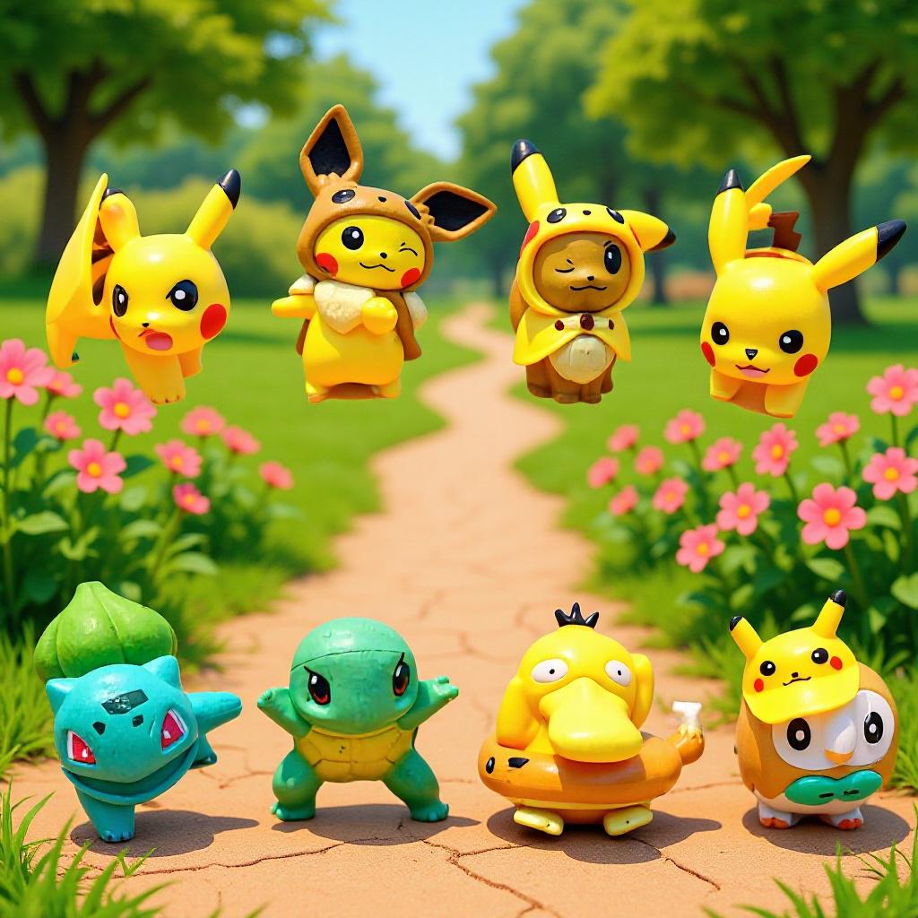 8 Pokémon Plush Figures: Bulbasaur & Charmander 4 cm