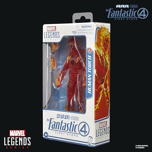 Hasbro Marvel Legends Series Human Torch from "Fantastic Four: The First Step" Johnny Storm 15cm Collectible Action Figure Toy G0803 Authentic