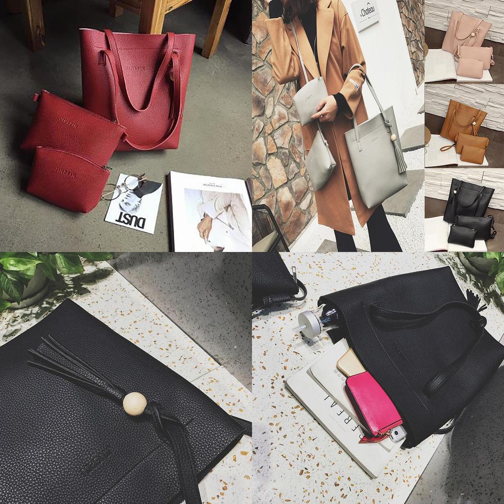 Elegant 3pcs Women Set Shoulder Bag Fashion Handbag Messenger Satchel Tote Purse Bag