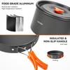 Portable Lightweight Camping Kitchen Cooking Mess Kit Aluminum Outdoor Travel Pots and Pans Set for Camping and Travel