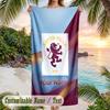 Beach Towel Aston Villa Print Custom Name Text Soft Towel for Swimming Pool
