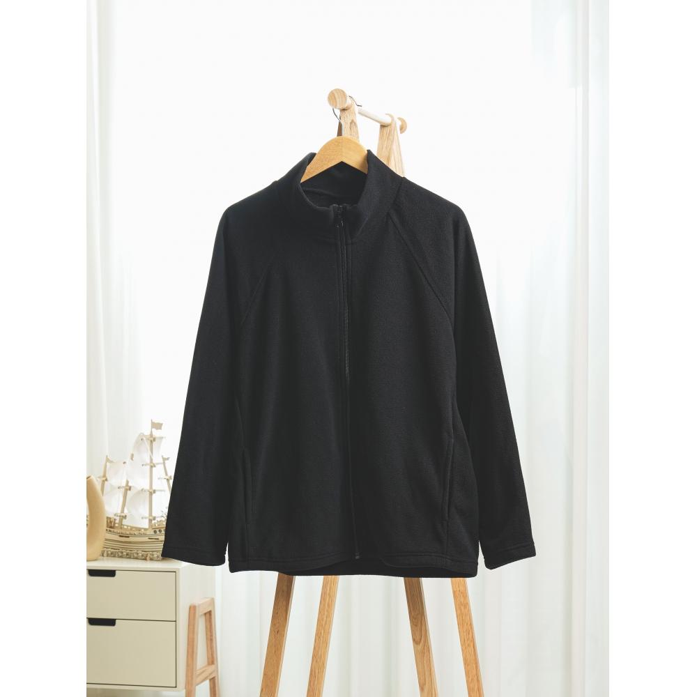 

Флисовая куртка на молнии с длинным рукавом Daiso M, черная