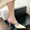 New Trendy Women Gladiator Sandals Summer Pointed Toe Luxury Elegant High Heels Thin Strap Pumps Ladies Party Shoes Size 42