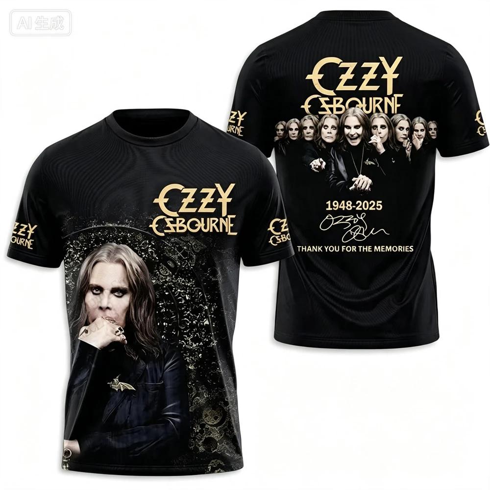Men T-Shirt Rock Band Ozzy Osbourne 3D Print T Shirt Tops Women's Large Size Tops Tees Summer T-Shirt Kids Clothes Album 2025 Ne