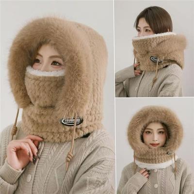 Hat Plush Winter Scarf New Warm Cycling Windproof Hooded Cold Riding Thickened Ear Protection Scarf Integrated