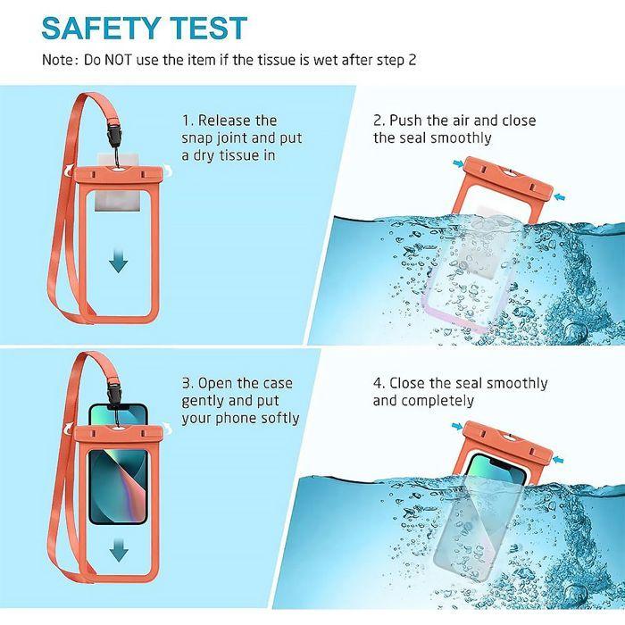 Waterproof Case - Samsung - Galaxy S25/S24/S23/S22/S21/S20/S10 - IPX8 Protection - Orange - Safe Lock