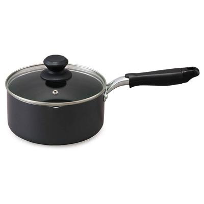 18cm Saucepan with Diamond Easy To Black Lid, Gas/IH Compatible, Coating, Long-Lasting, Non-Stick, Clean, (DIS-P18)