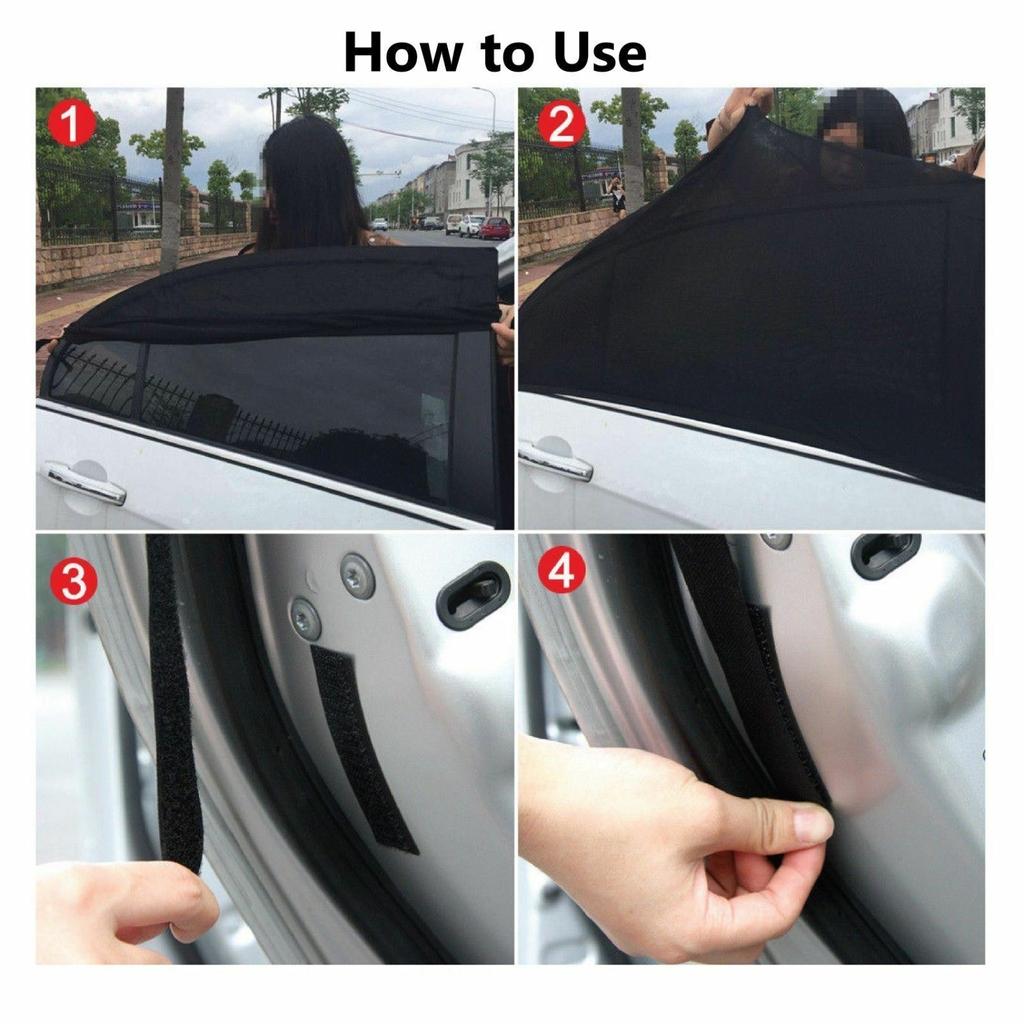 2pcs Universal Sun Shades Front Rear Side Seat Car Window Socks Baby Kids Protection Sunshade Curtain Sun Visor Shade Mesh