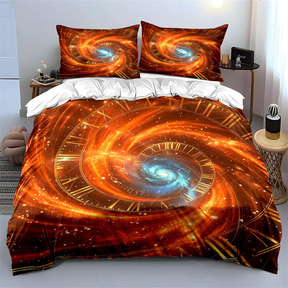 Galaxy Clockwork Art Decor Soft Comfortable Duvet Cover Bedding Set Included 1*Duvet Cover & 2*Pillowcases, Gift