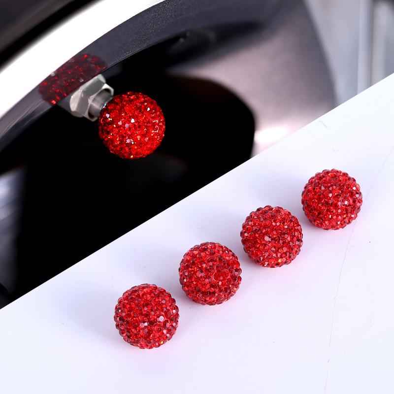 4Pcs/Lot Bling Rhinestone Universal Car Tire Valve Caps Crystal Diamond Shining Dustproof Valve Stem Caps Car Accessories