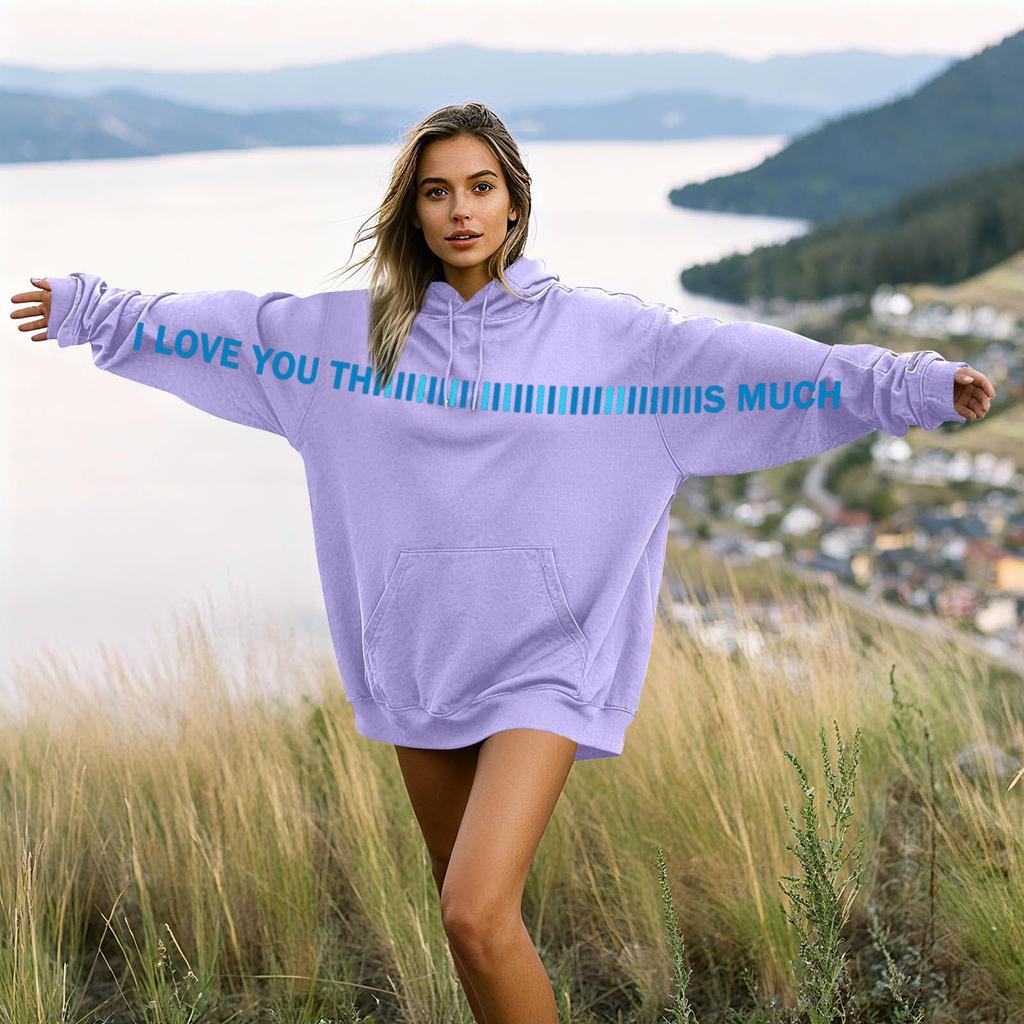 Damen Modisches Lässiges Langärmeliges Paare Buchstaben-Print Kapuzen-Sweatshirt