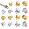 50pcs 100pcs Gold Color Fitting Stainless Steel Ball Chain Calotte Crimp Beads Connectors End Clasp DIY Bracelet Necklace Making