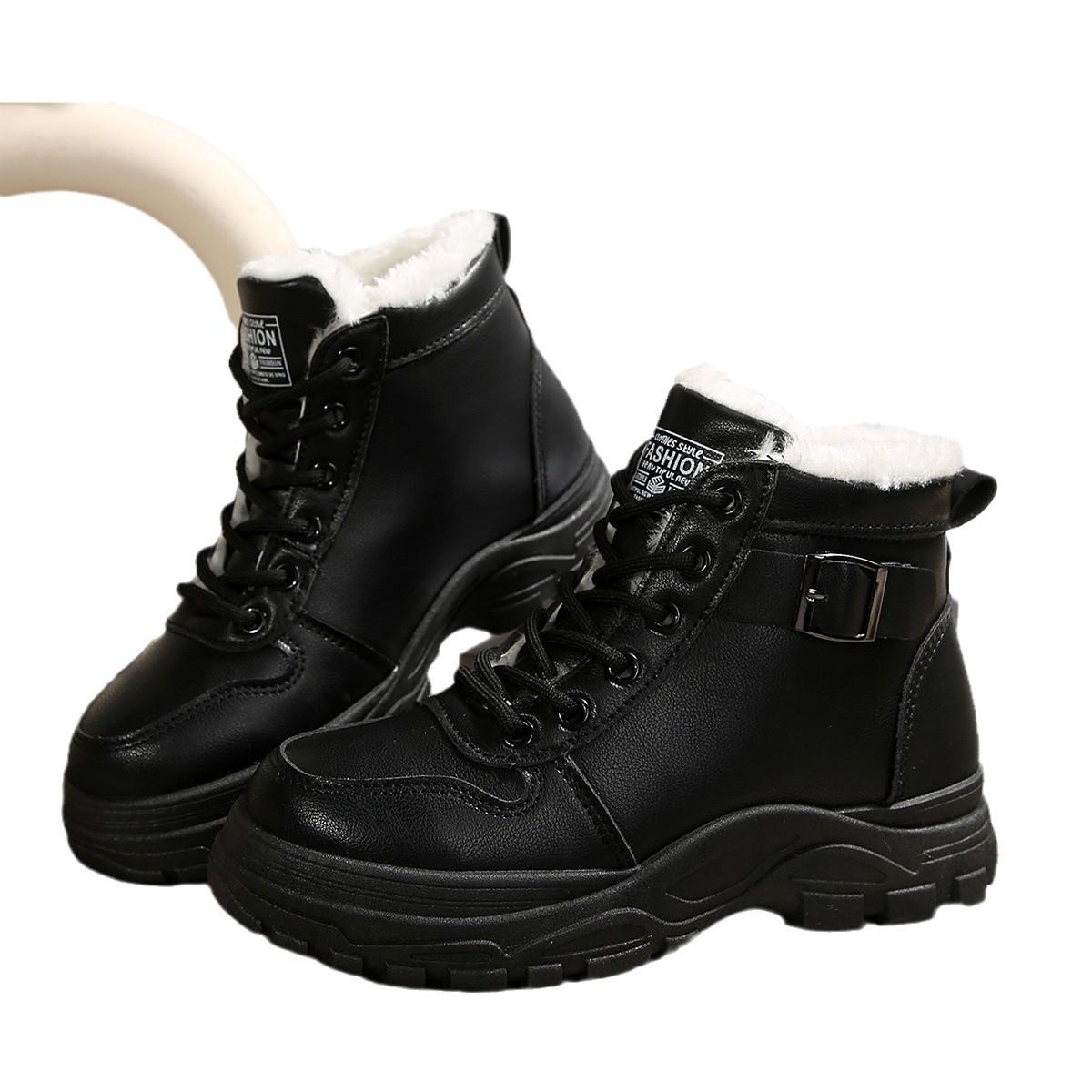Зимняя обувь женские зимние ботинки плоские нескользящие теплые женские ботильоны обувь — фото 6