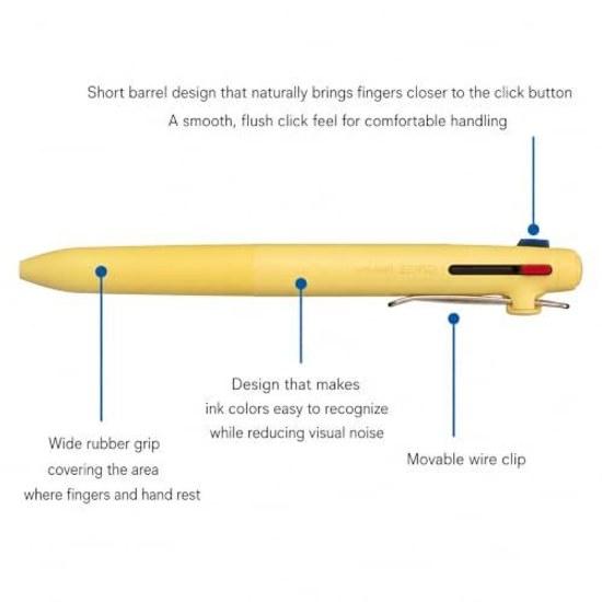 ZENTO Standard Model 3-Color Ballpoint Pen 0.5mm Lavender Body Black Red Blue Ink UBE3ZSC05.34 Original Stylus Touch
