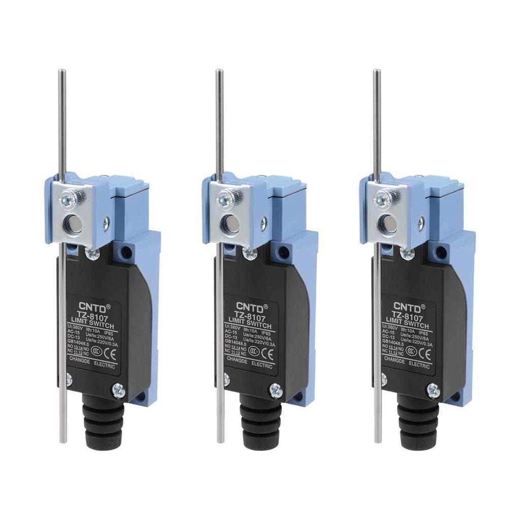 Uxcell Limitní nastavitelný pákový spínač, Balení 3 kusů TZ-8107, Typ, 1NC+1NO,