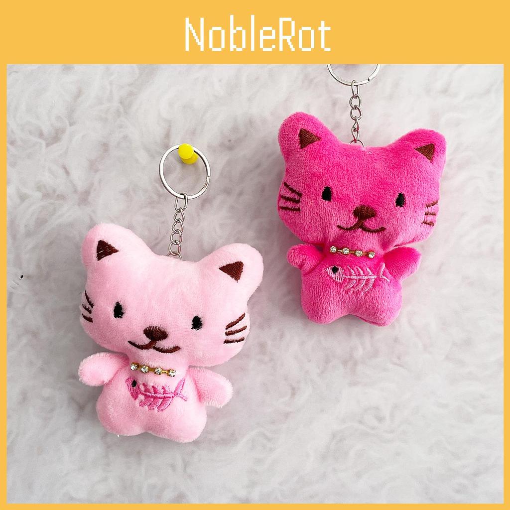 Cute Cat Plush Toy Keyring With Pp Cotton Filling For Gift And Collection