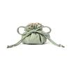 Franc Franc Japan Accessory Drawstring Bicolor Satin Mint X Ivory