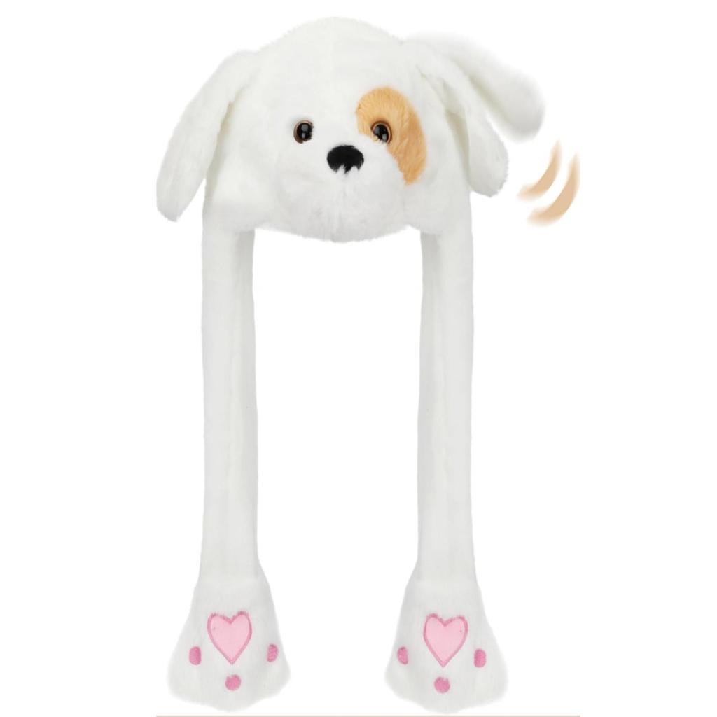 Animal Hat with Ears Moving Jumping Pop Up Beating Hat Plush Holiday Cosplay Dress Up Funny Gift for Kids