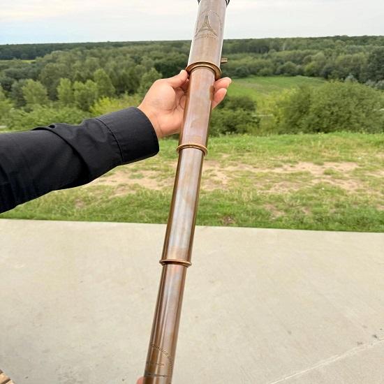 Brass Spyglass Telescope Eiffel Tower Engraving, Leather Case