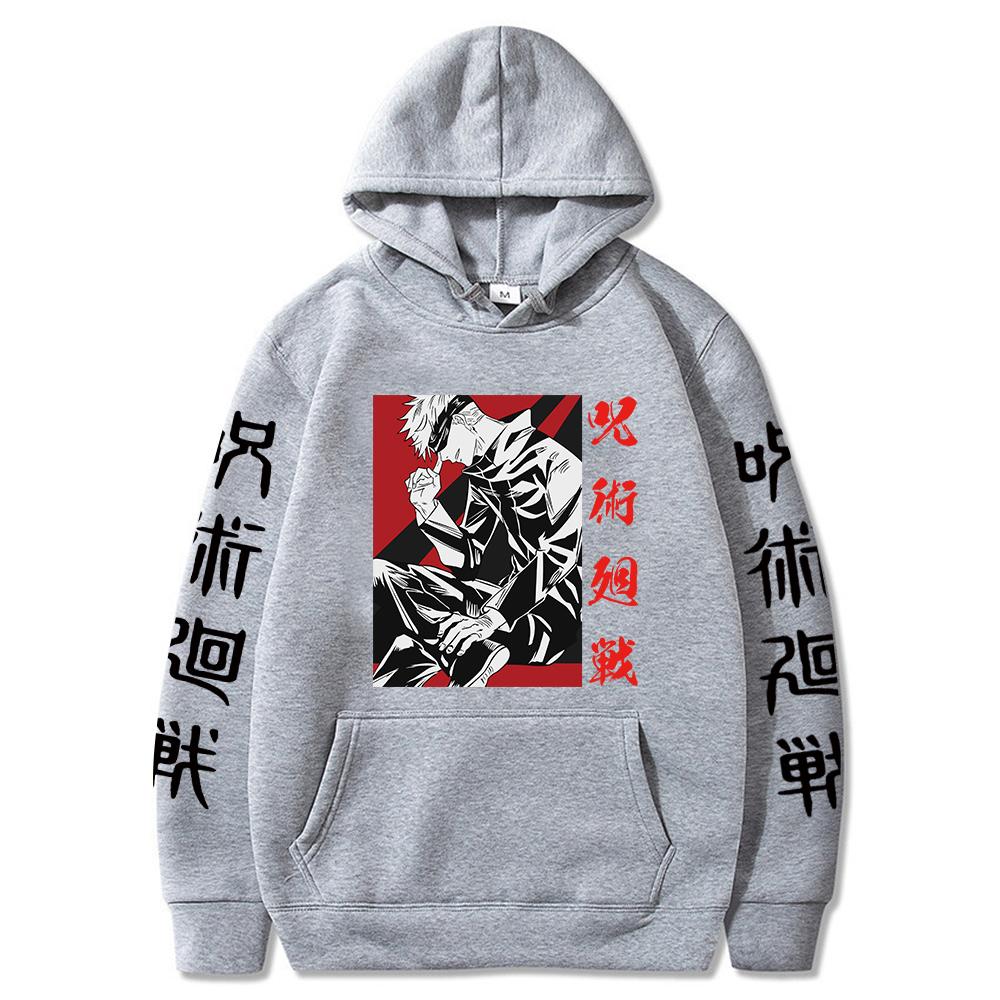 Kawaii Japan Anime Jujutsu Kaisen Graphic Hoodies Vintage Oversized Hooded Hip Hop Long Sleeves Cotton Hoodie Men Women Clothes