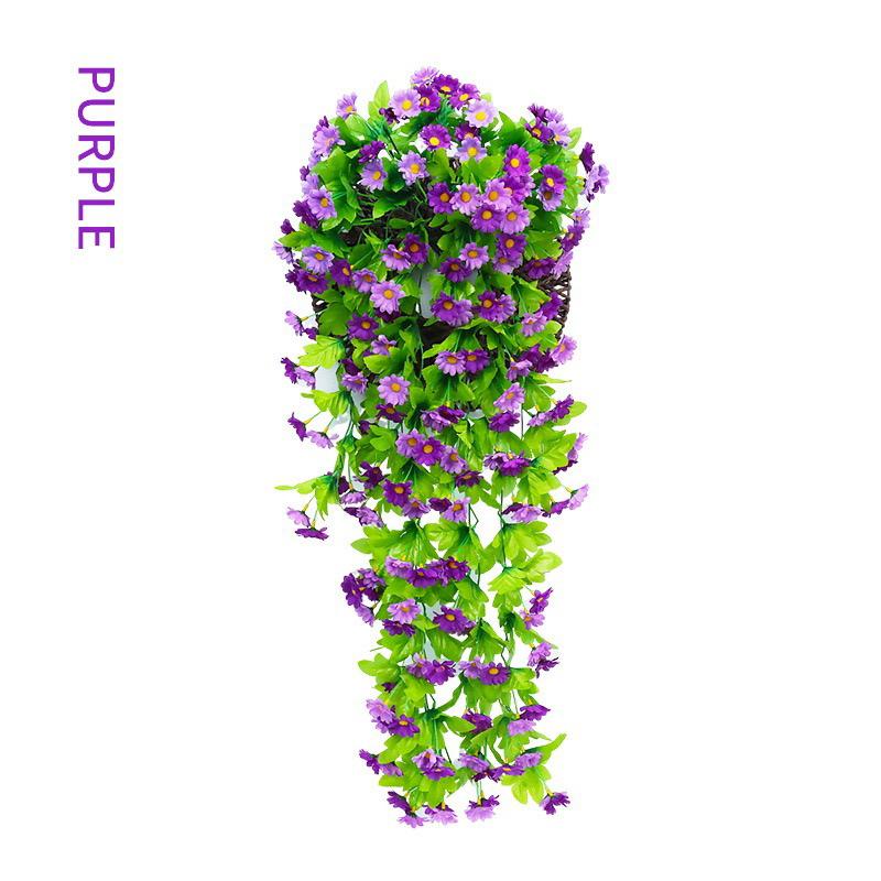 

168 цветов и 12 вилок искусственные фиолетовые висячие цветочные лозы Настенный декор растения гирлянда для свадьбы украшение дома и сада фиолетовый