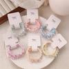 Colorful Candy Floss Hair Ties Spring Autumn Winter Versatile Elastic Hair Bands for Girls Kids Cute Ball Headbands