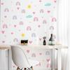 4 Sheets/set Bohemian Rainbow Wall Stickers, Watercolor Rainbow Heart Sun Star Wall Decals, Bedroom Wall Decor