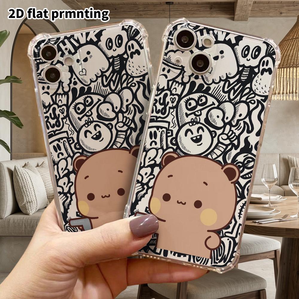 Phone Case: 2D Flat Suitable for iPhone 18 17 16 15 14 13 Pro, Transparent Four Corner Protective Case, Gun Shaped, Christmas and Halloween Gift