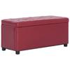 Day and Night - Day and Night Storage Ottoman Faux Leather Red Wine Color 87.5 Cm