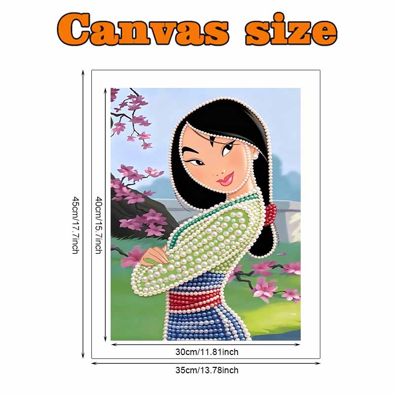 Disney Pearl Painting Anime Mulan Art Kit Adult Beginner Home Wall Decor Special Shape