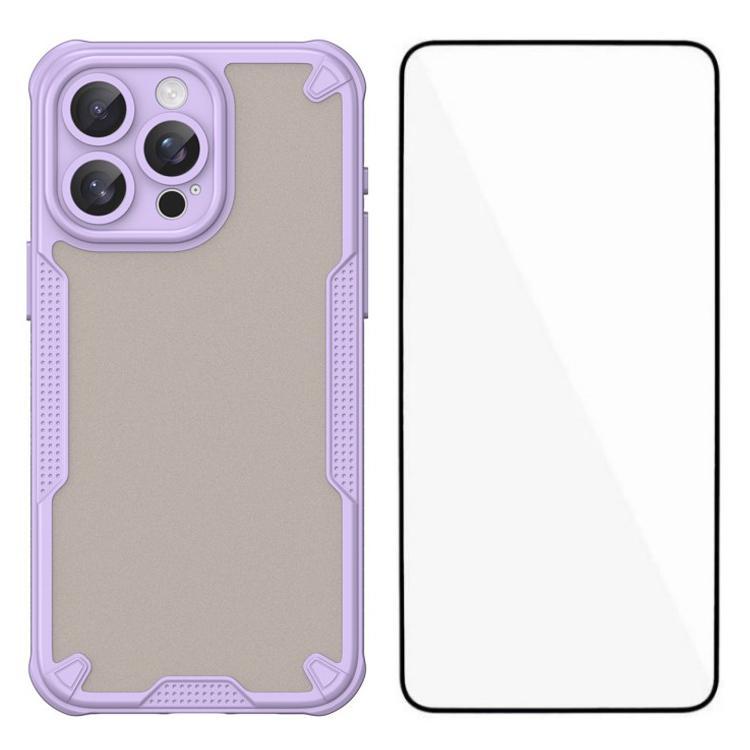

WANLONFENG MFFJ Series For iPhone 13 Pro Max Case Anti Drop TPU Phone Back Cover with Screen Film Purple