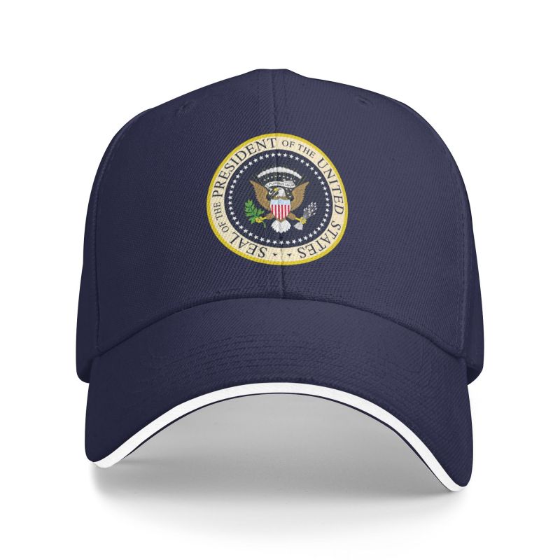 Siegel des Präsidenten der Vereinigten Staaten Baseballkappe Unisex Hip-Hop Trucker-Kappe Polyester Sonnenschutzkappen Hochwertige Kappen