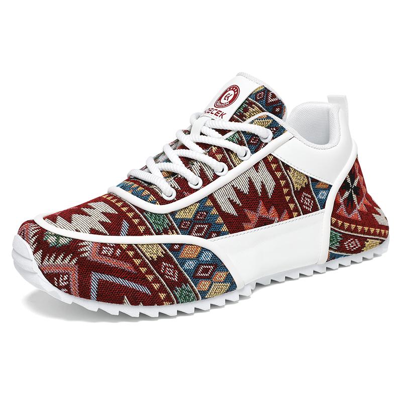 

Men s Casual Sneakers Canvas Print Flat High Top Couple Shoes Non-slip Thick Sole Breathable Loafer Walking Student Shoes Male 39