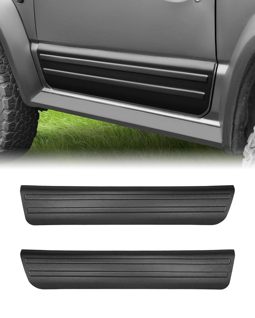 Set of two black ABS side door panels and for the Jimny Sierra JB74 and These side sill guards are vehicle inspection compliant and perfect for
