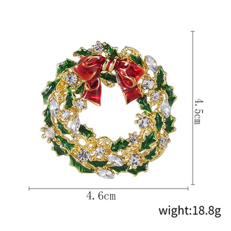 Blucome Hübsche Weihnachtskranz-Brosche für Damen-Pullover, Hijab-Anstecknadeln