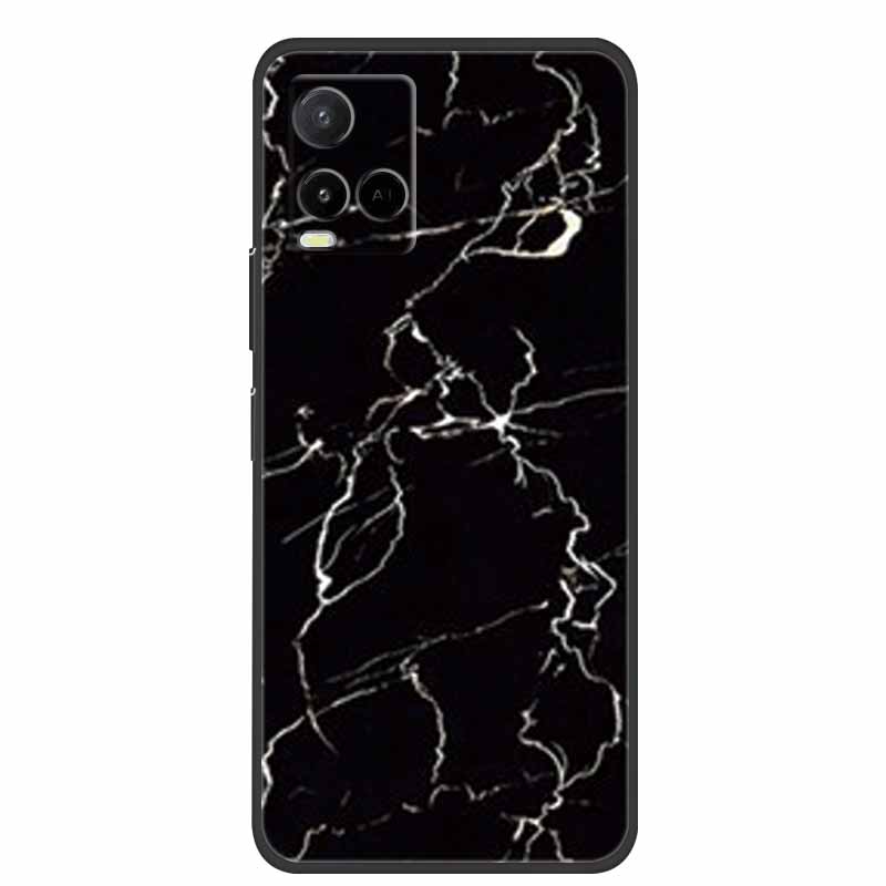 Marble Case For Vivo Y33s Silicone TPU Soft Phone Fashion Cover For Vivo Y33 S Case V2109 Funda Luxury Shockproof Cartoon Coque