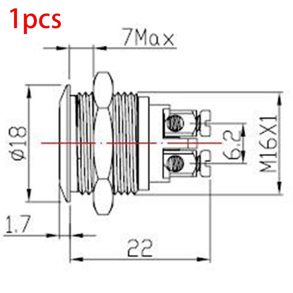 16mm Screw Foot Waterproof Metal Push Button Switch Self-reset Power Switch