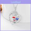 Holiday Snowflake Heart Charm Necklace With Gold Plated Link Chain For Ladies