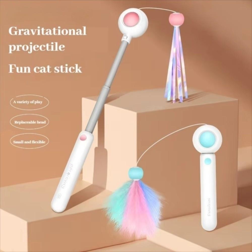 Stretchable Cat Playing Wand Tassel Cat Interactive Toy Funny Pet Playing Teaser
