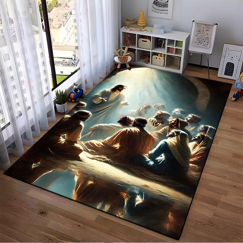 Sacred Gathering Art Print Rug Non-slip rug suitable for living room and bedroom sofas.