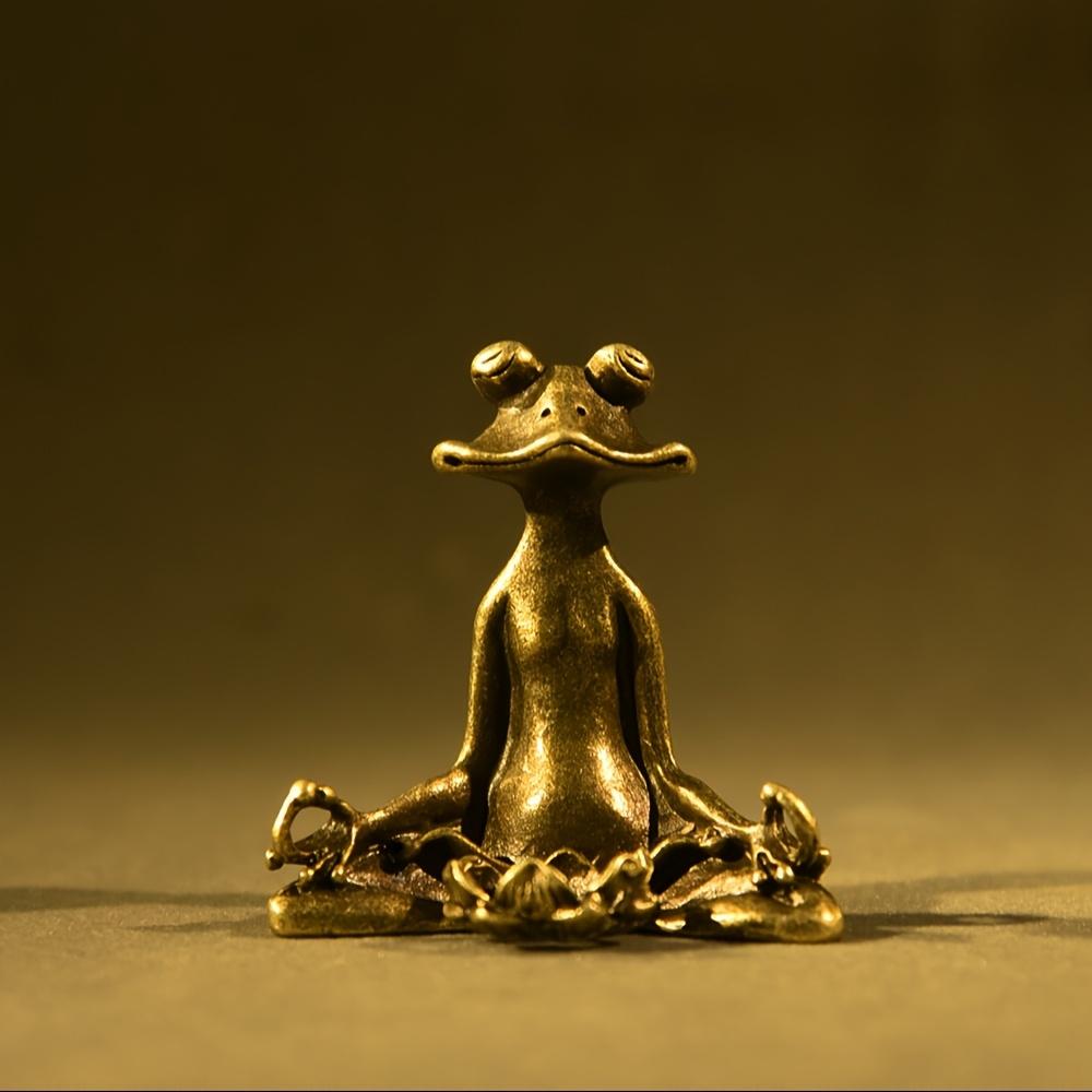 Vintage Bronze Frog Lncense Holder - Decorative Metal Ornament For Office Desk, Tea Room, And Home