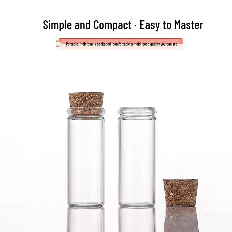 Transparent Glass Test Tube Bottle with Cork for Storage or Display
