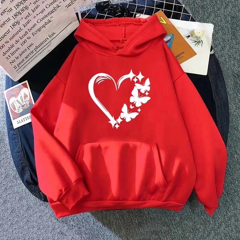 New in Womens Hoodies Fashion Casual Hooded Sweatshirts Print Versatile Jogging Clothing Home Outdoors Pullover Tops Fall Winter