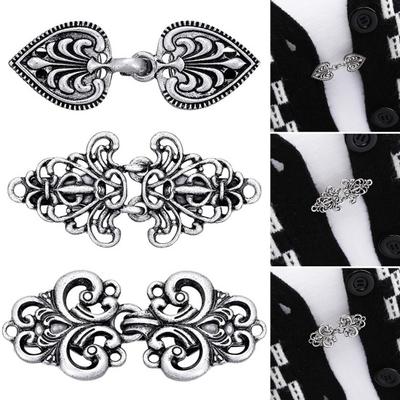 Yousheng 3 Pcs Shawl Collar Clip Buttons Retro Design Sweater Cardigan Clips Electroplated 3 Styles Shawl Closures Buckles Clothes DIY Supplies
