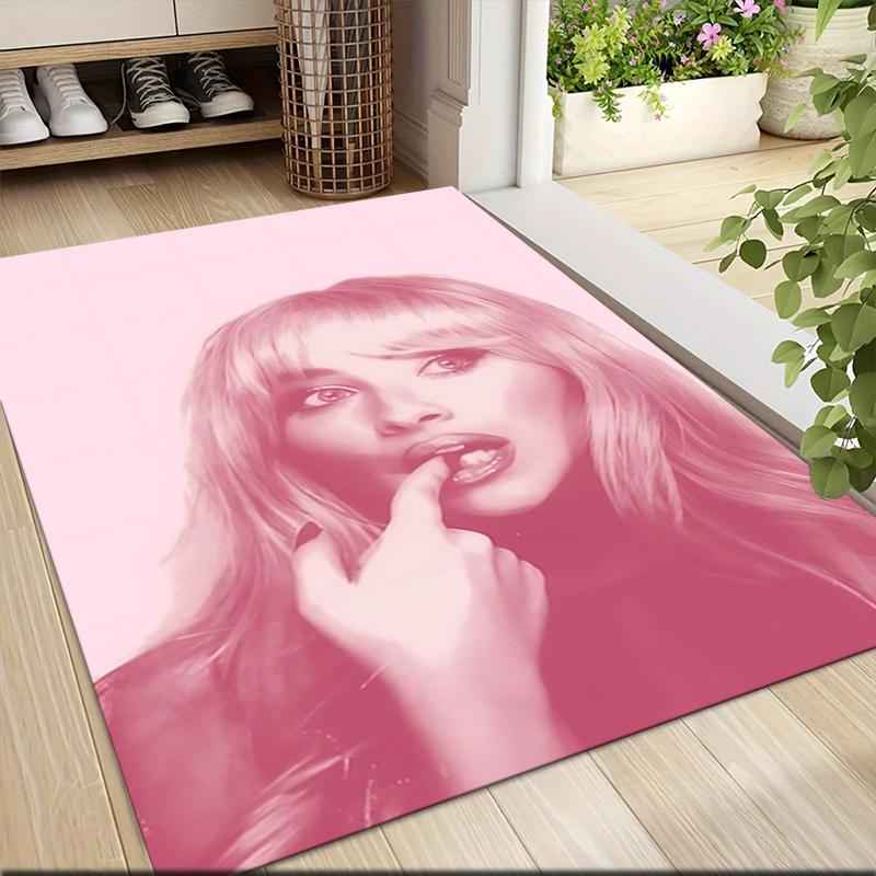 Pink Fashion Model Carpet Rug Soft Washable Antislip Home Living Room Sofa Mats Personalized Christmas Rug