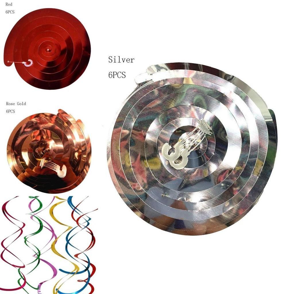 Colorful 6pcs Multicolor Hanging Spiral Swirls Perfect For Birthday And Wedding Party Decor