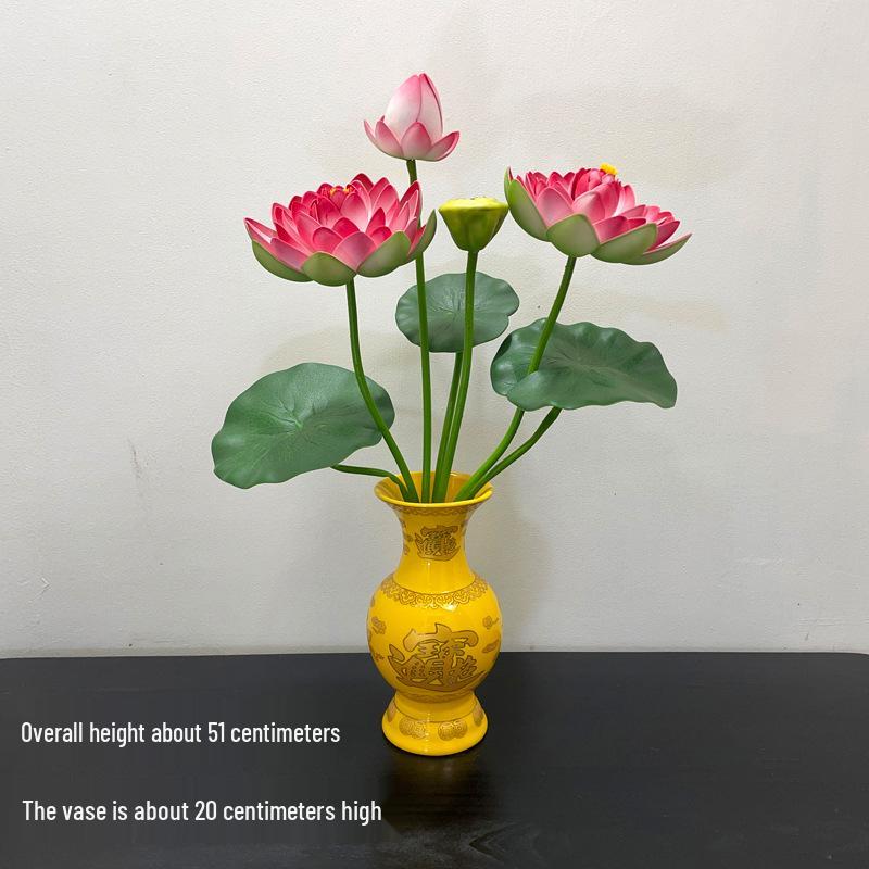 Petites Fleurs Artificielles Décoration Lotus Lys pour Maison & Offrandes à Bouddha