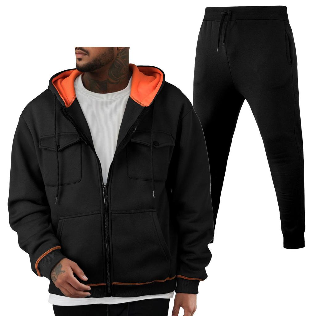 Men's Multi-Pocket Zipper Hoodie Sweatshirt 220g Fabric - Same Day Shipping